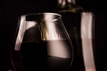 Close up of brandy glassの写真素材