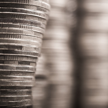 Stack of metal coins
