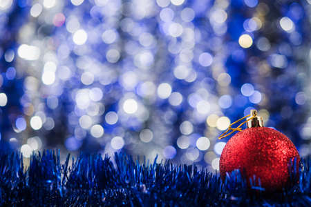 Christmas balls on abstract background. New Years concept.の写真素材