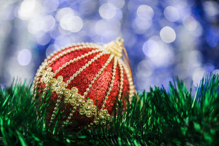 Christmas balls on abstract background. New Years concept.の写真素材