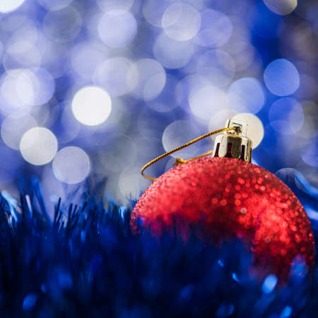 Christmas balls on abstract background. New Years concept.の写真素材