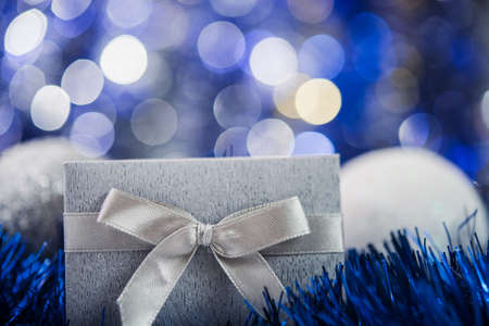 Christmas balls on abstract background. New Years concept.の写真素材