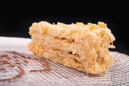 tasty napoleon cake on dish