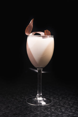milkshake with chocolate on black background