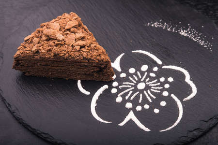 piece of tasty chocolate cakeの写真素材