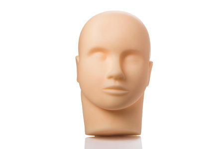 Realistic mannequin head isolated on white backgroundの写真素材