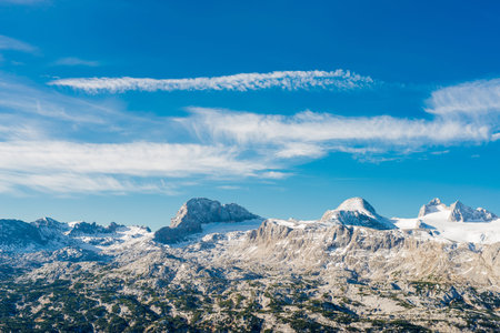 Beautiful views of the Alps mountain, summer nature landscape in Austriaの写真素材