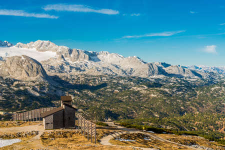 Beautiful views of the Alps mountain, summer nature landscape in Austriaの写真素材