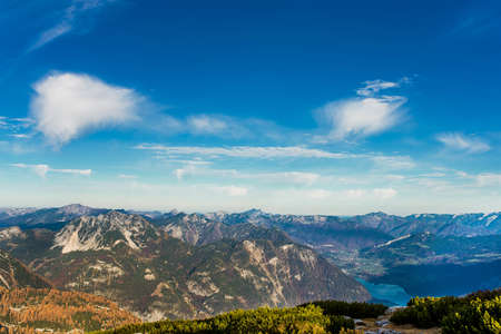 Beautiful views of the Alps mountain, summer nature landscape in Austriaの写真素材