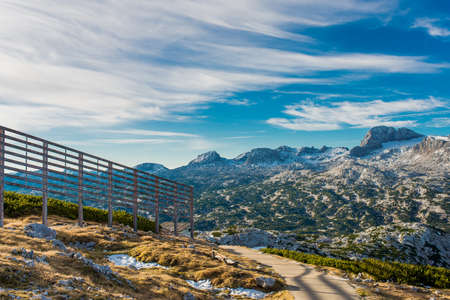 Beautiful views of the Alps mountain, summer nature landscape in Austriaの写真素材