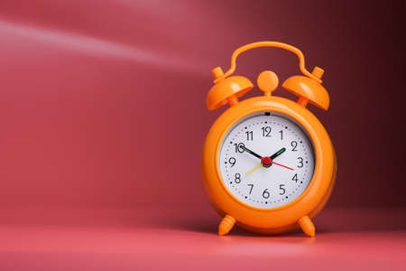 close up photo of alarm clock on backgroundの写真素材