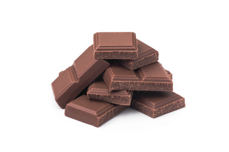 sweet bar chocolate isolated on a white backgroundの写真素材