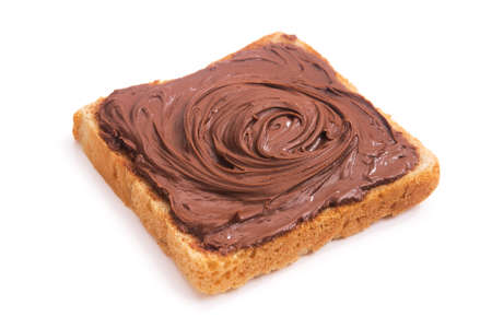 Toast with chocolate isolated on a whiteの写真素材