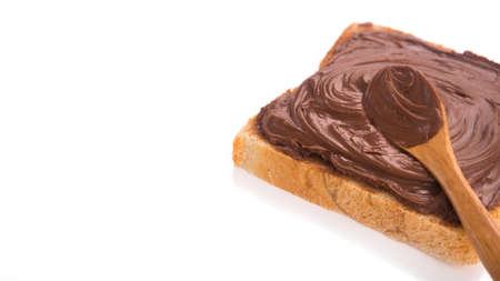 Toast with chocolate isolated on a whiteの写真素材