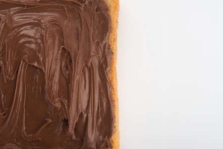 Toast with chocolate isolated on a whiteの写真素材