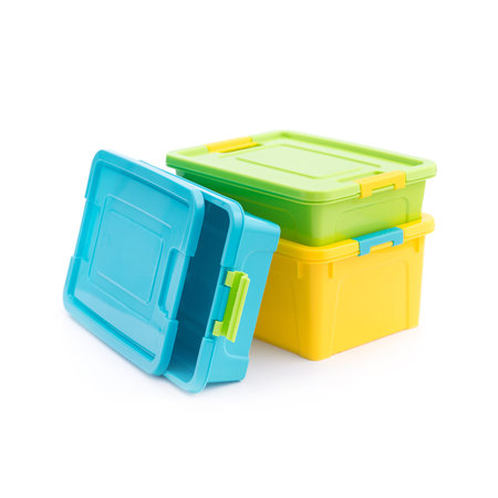 Plastic container box isolated on a white background.