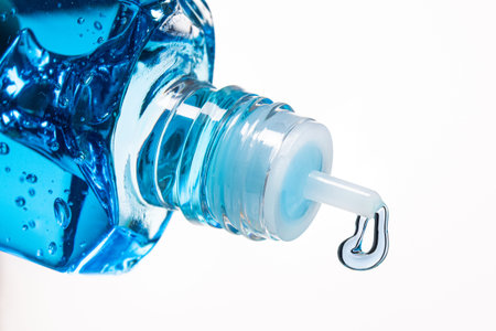 Coronavirus antibacterial antiseptic gel isolated on a white background