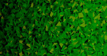 Abstract Green Chaotic background. 3D Crystal Texture Illustration with random structure. Nature Color Wallpaperの写真素材