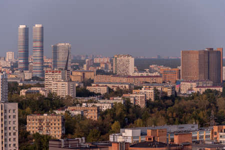 View of Moscow from a bird's flightのeditorial素材