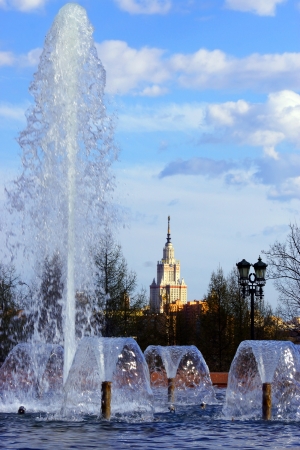 Fountain on Poklonnaya Hill, Russia.の写真素材