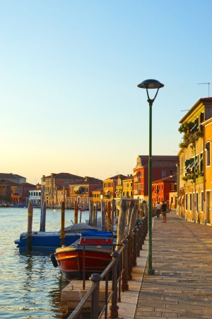 Canal in Venice and motorboats, Italy, Europe の写真素材