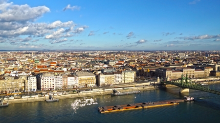 panorama of Budapest, Hungary の写真素材