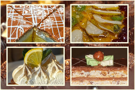 collage of cakesの写真素材