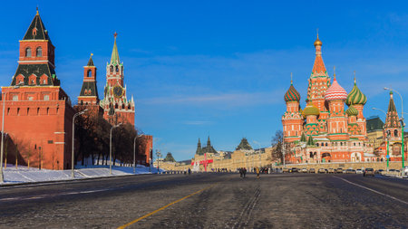 Red Square (Kremlin and St. Basil's Cathedral.) Moscow, Russia.