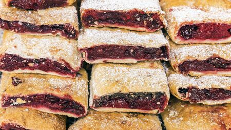 cookies with fruit fillingの写真素材