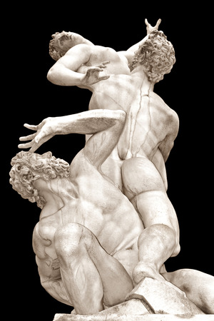  The Rape of the Sabine Women  by Giambologna  Loggia in Piazza della Signoria, Florence, Italy の写真素材