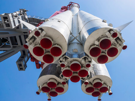 Soviet rocket Vostok, was used to launch the first man into space. Exposure at the Exhibition Centre...