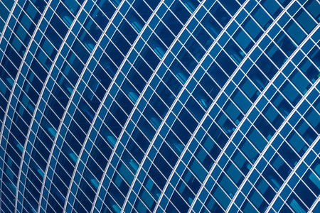 glass facades of skyscrapers