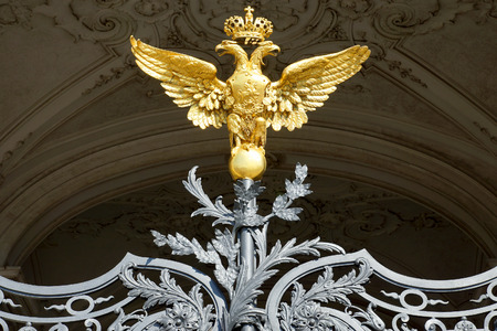 Russian gold double-headed eagle in the Hermitage, St. Petersburgのeditorial素材