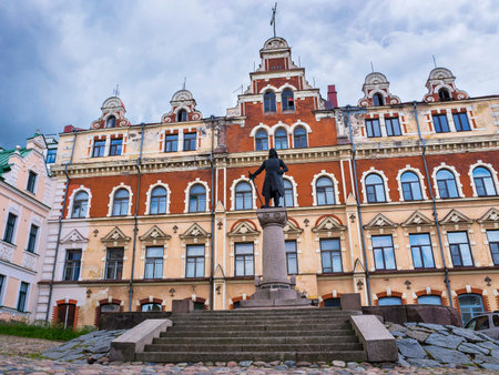 old streets of Vyborg, Russiaのeditorial素材