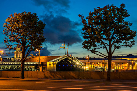 Palace Bridge in St. Petersburg, Russiaのeditorial素材