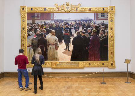MOSCOW, RUSSIA-MARCH 1: The State Tretyakov Art Gallery in Moscow, March 1, 2015. The museum was founded in 1856 by merchant Pavel Tretyakov, the world's largest collection of Russian art.のeditorial素材