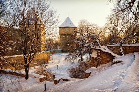 Fortress in Tallinn in the winter, Estoniaのeditorial素材