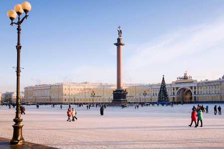 Palace Square in St. Petersburg in winterのeditorial素材