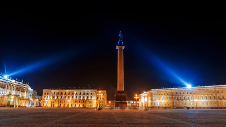 Palace Square in St. Petersburg winter night viewのeditorial素材