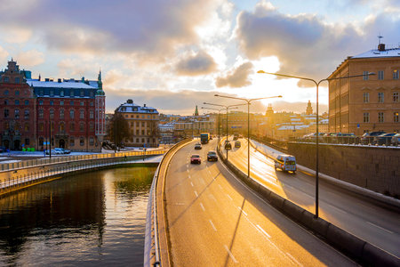 winter morning in Stockholm, Swedenの写真素材