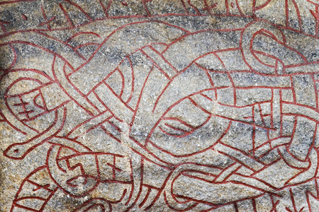 ancient runes in Stockholm. Runes - the writing of the ancient Germans. I drink I-II to XII centuryの写真素材