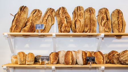 bread on the shelvesの写真素材