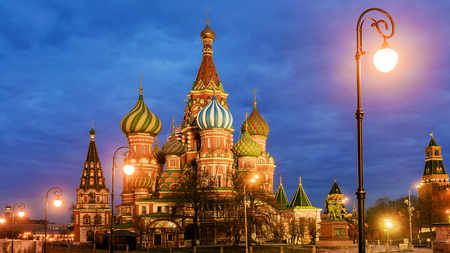 St. Basil's Cathedral night viewの写真素材