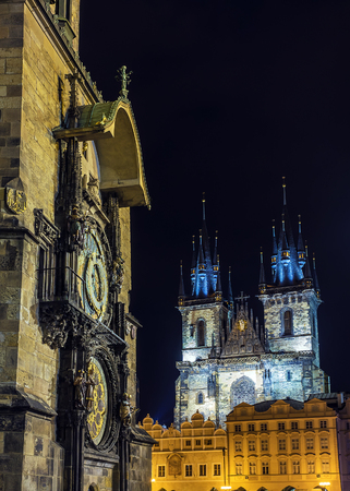 Astronomical Clock on Old Town Square in Prague, Czech Republicのeditorial素材