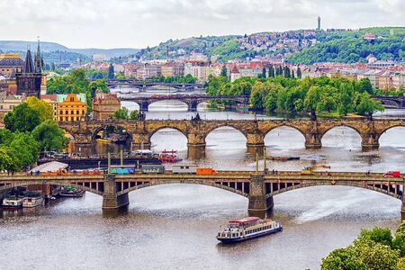 View of the bridge in Prague, Czech Republicのeditorial素材