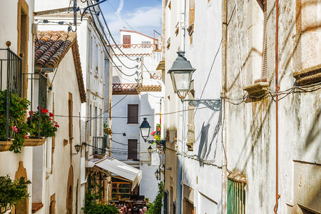 old streets of Tossa de Mar. Spainのeditorial素材
