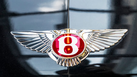 MOSCOW, RUSSIA-11 APRIL, 2017: the logo of the world-famous British automobile brand Bentley