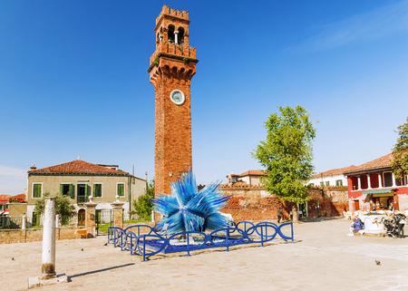 Bell tower on the island of Murano, Italyのeditorial素材