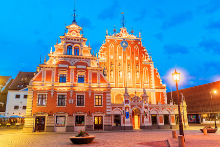 Town Hall Square in Riga, Latviaのeditorial素材