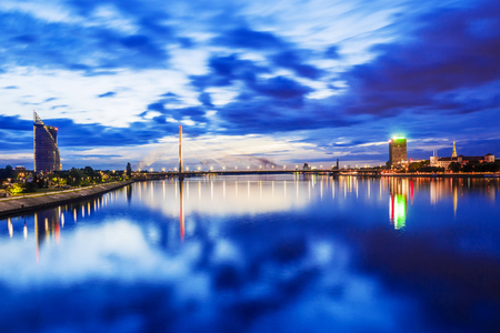 Night Riga, Latviaの写真素材